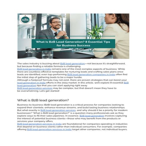 What Is B2B Lead Generation_ 8 Essential Tips For Business Success.pdf