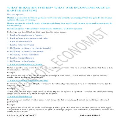 BARTER SYSTEM