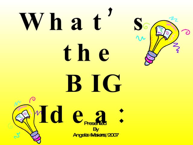 Teaching with Big Ideas