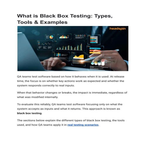 What is Black Box Testing_ Types, Tools & Examples | PDF