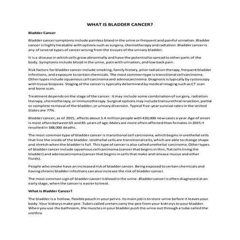 Ayurvedic Treatment for Bladder Cancer | DSRC | PPTX