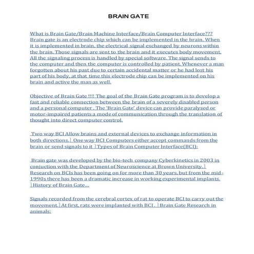 What is brain gate