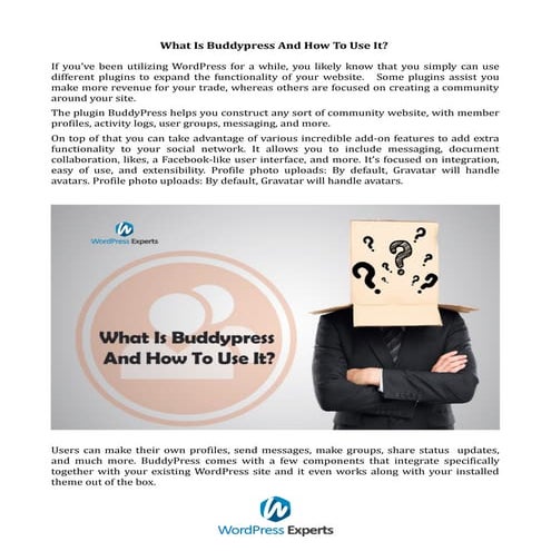 What Is Buddypress And How To Use It ? WordPressExperts