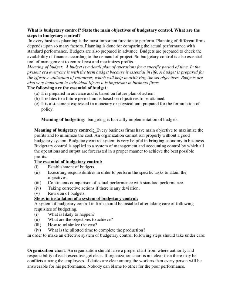 what-is-budgetary-control