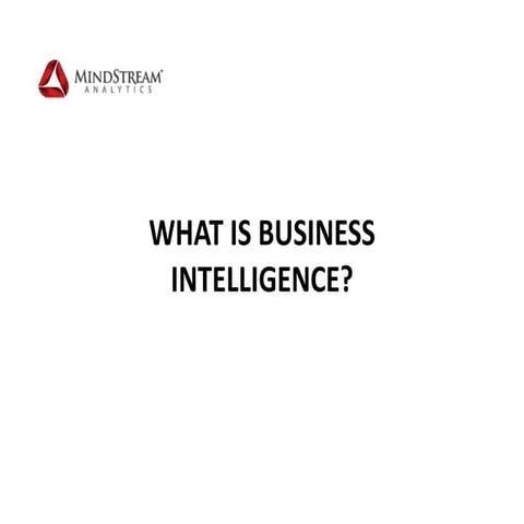WHAT IS BUSINESS INTELLIGENCE?