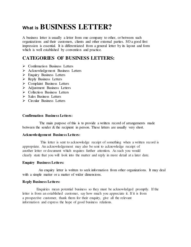 what is business letter formal letter to a company