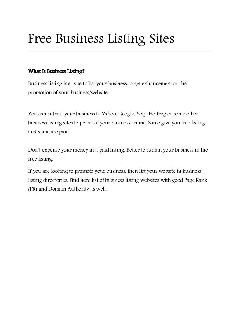 What Is Business Listing