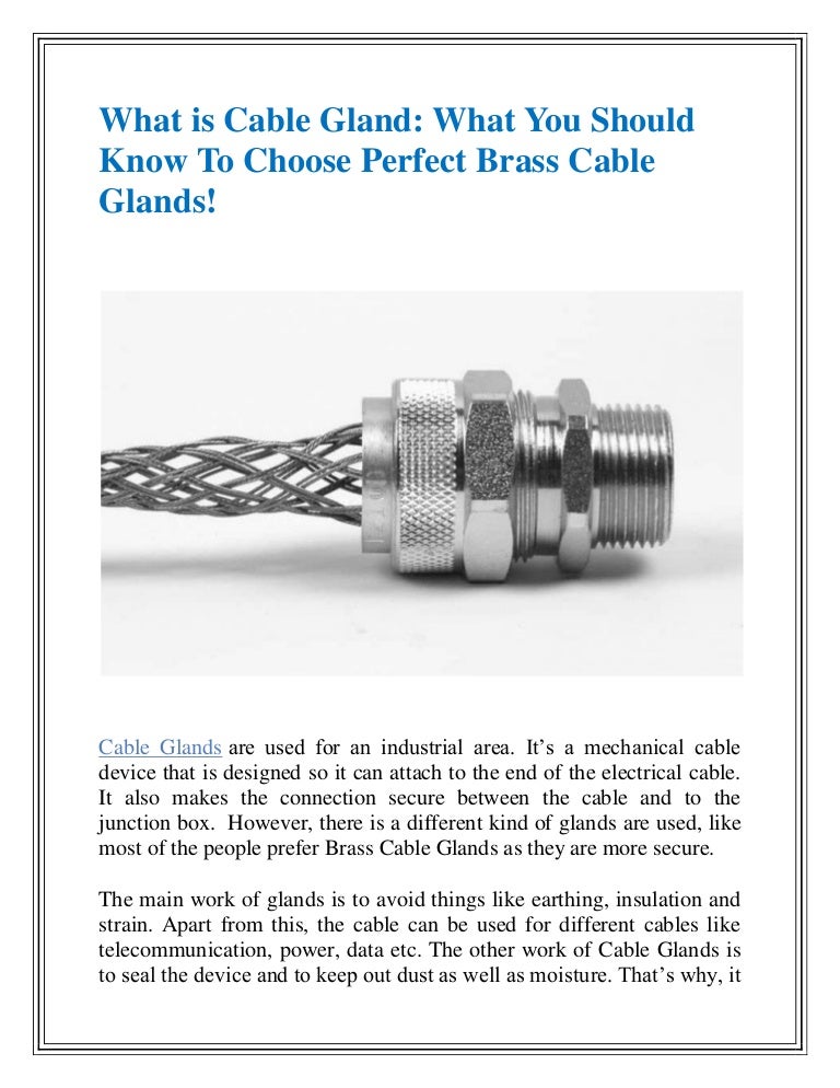 What is cable gland