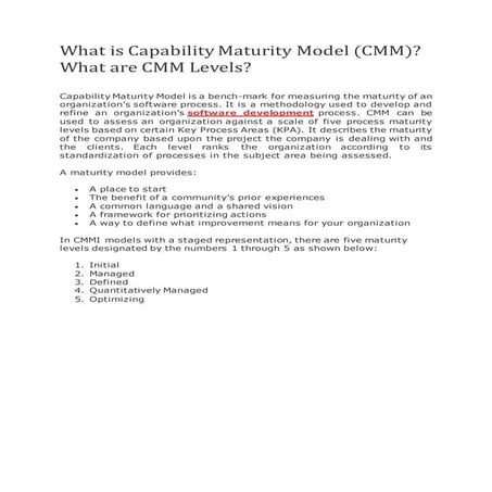 What is capability maturity model