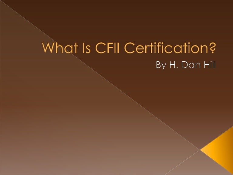 What Is CFII Certification?