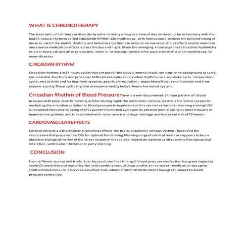 What is chronotherapy | DOCX
