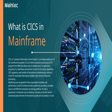 What is CICS in Mainframe? Know its features | PPT