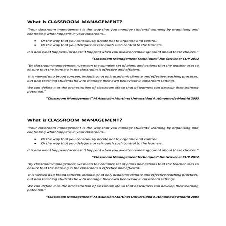 What is classroom management
