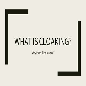 What is Cloaking in SEO? | PPTX