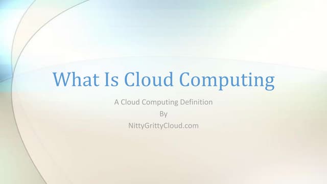 What is cloud computing