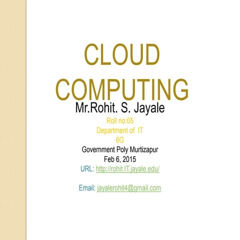 Applications of cloud computing for power systems | PPTX