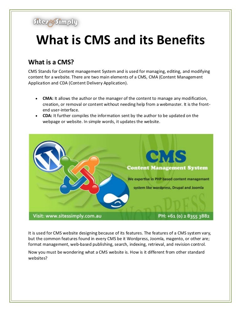 What is CMS and its benefits