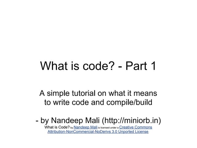 What is code - Part 1
