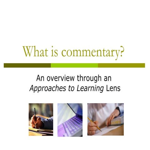 What Is Commentary?