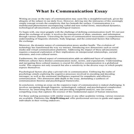 what is communication essay introduction