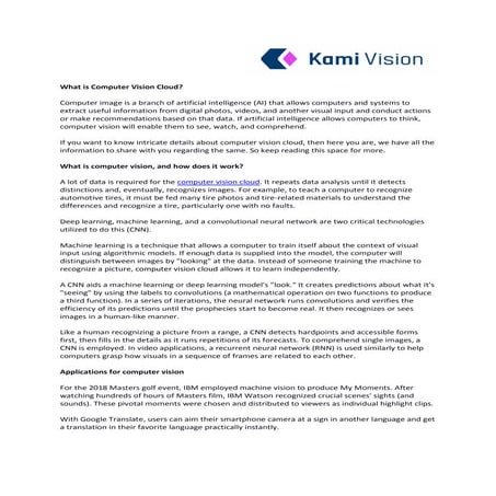Advantages of Computer Vision: Business Cases and Applications | PDF