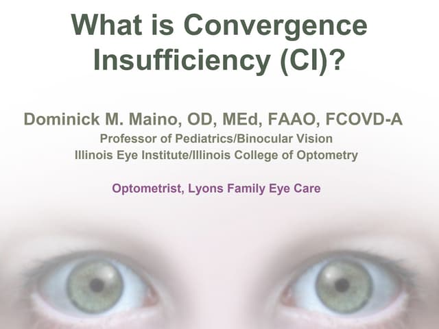 Vergences of the eye | PPT