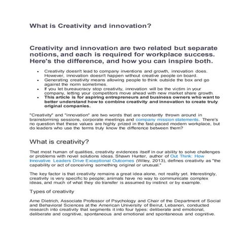 What is Creativity and innovation.docx
