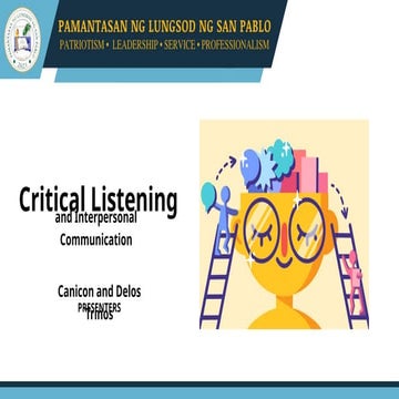 What is Critical Listening by Sir Ken for BSEd English | PPTX
