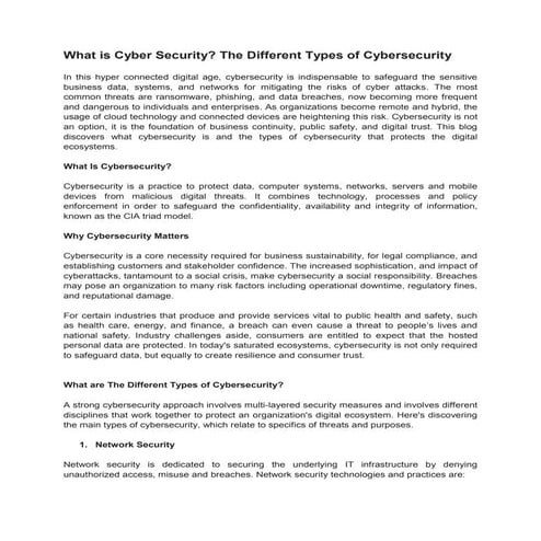 What is Cyber Security_ The Different Types of Cybersecurity.pdf