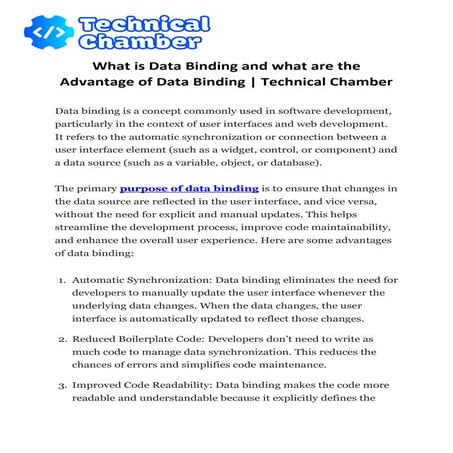 What is Data Binding and what are the Advantage of Data Binding.pdf