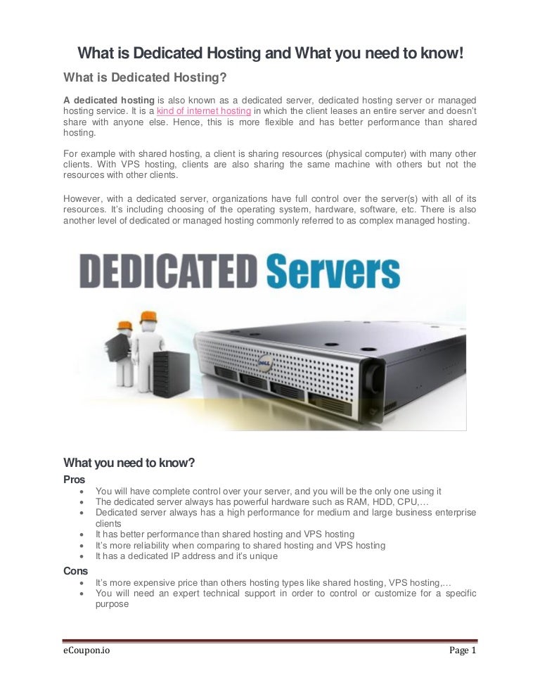 What Is Dedicated Hosting And What You Need To Know Images, Photos, Reviews
