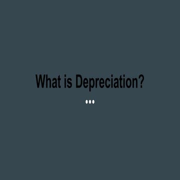What is Depreciation?