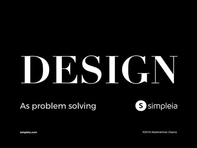 Design as problem solving