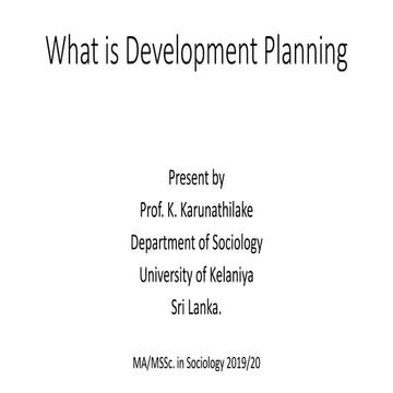 introduction to the Development Planning | PDF