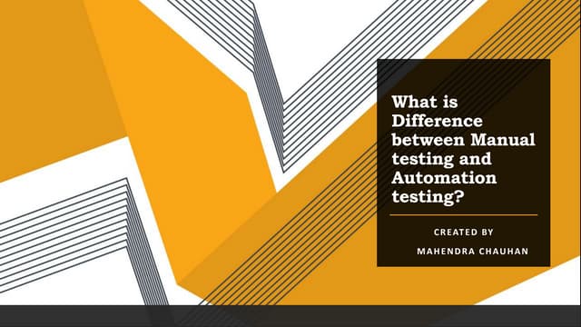 What is the difference between manual testing and automation testing