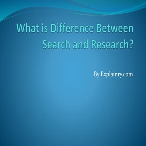 What is difference between search and research