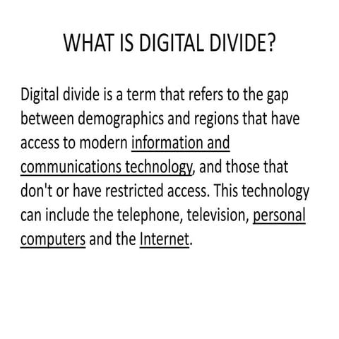 What is digital divide