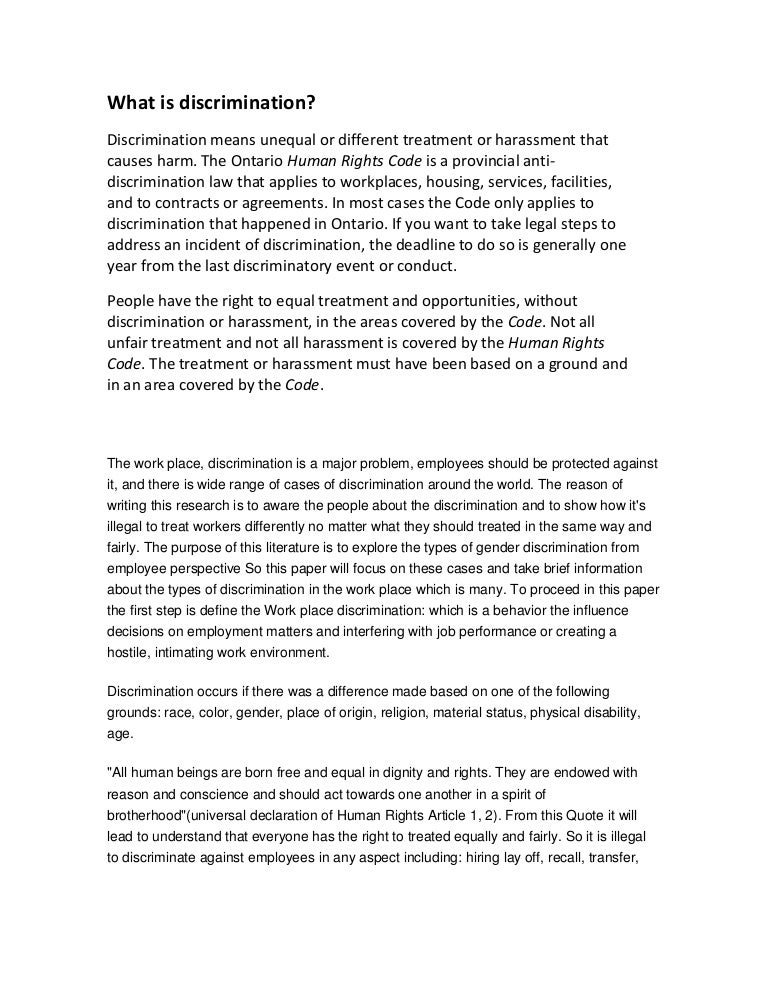 What is discrimination