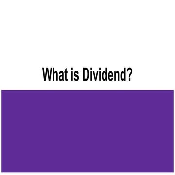What is Dividend?