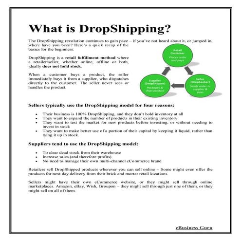 What is DropShipping?