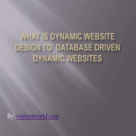What Is a Dynamic Website? Definition, Features & Examples | PDF