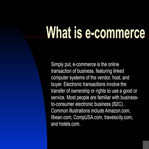What Is E Commerce