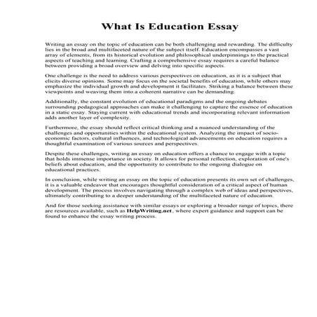 What Is Education Essay.pdfWhat Is Education Essay