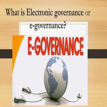 What is electronic governance or e governance?