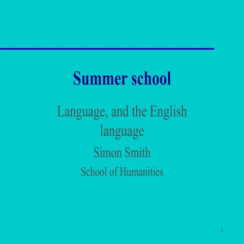 What is english; what is language (online new)