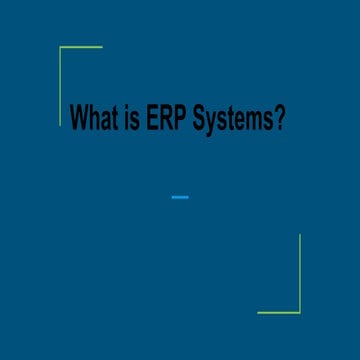 What is ERP Systems?