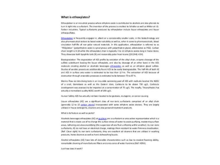 What is ethoxylates