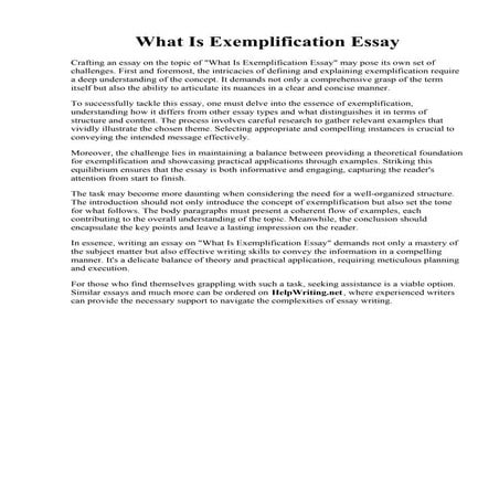 What Is Exemplification Essay.pdf