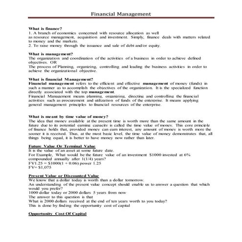 What is Financial Management - Short notes