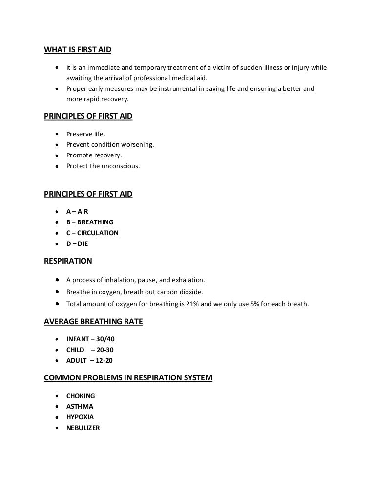 first aid description